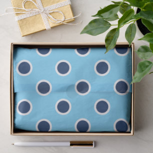 Navy Blue Polka Dots on Light Blue Tissue Paper Tissuepapier