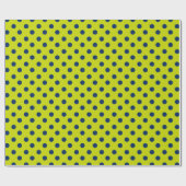 Navy Blue Polka Dots on Lime Green Cadeaupapier (Vlak)