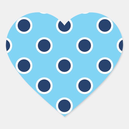 Navy Blue Polka Dots op Sky Blue Stickers (Voorkant)