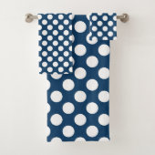 Navy Blue Polka Dots, Polka Dot Pattern, Stippen Bad Handdoek (Insitu)