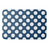 Navy Blue Polka Dots, Polka Dot Pattern, Stippen Badmat (Voorkant)