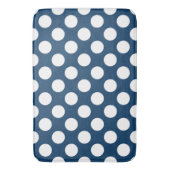 Navy Blue Polka Dots, Polka Dot Pattern, Stippen Badmat (Voorkant Verticaal)