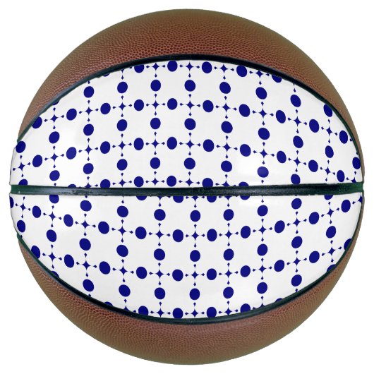 Navy Blue Polka Dots, Polka Dot Pattern, Stippen Basketbal (Voorkant)
