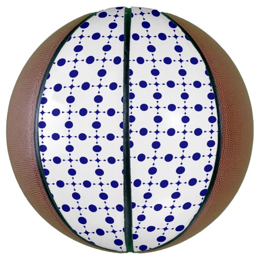 Navy Blue Polka Dots, Polka Dot Pattern, Stippen Basketbal (Verticaal)