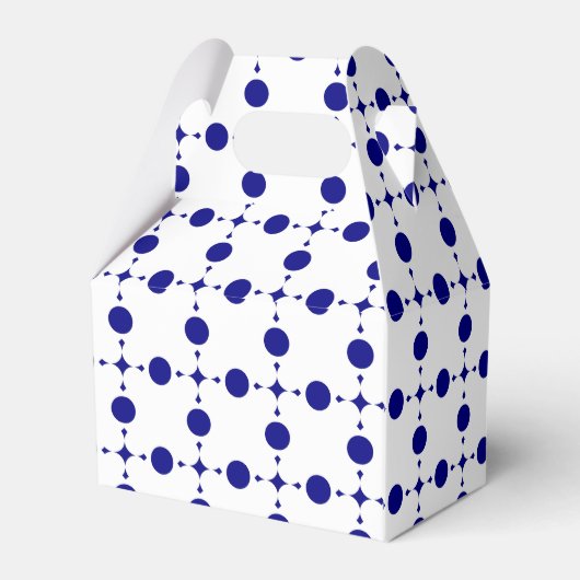 Navy Blue Polka Dots, Polka Dot Pattern, Stippen Bedankdoosjes (Achterkant)