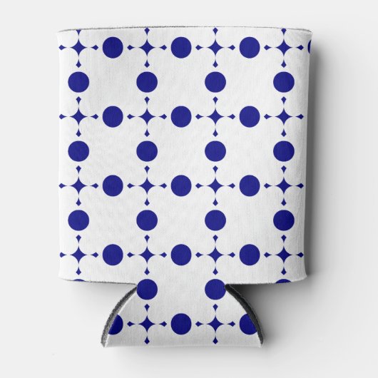 Navy Blue Polka Dots, Polka Dot Pattern, Stippen Blikjeskoeler (Voorkant)