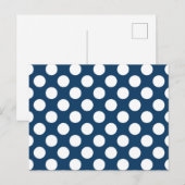 Navy Blue Polka Dots, Polka Dot Pattern, Stippen Briefkaart (Voorkant / Achterkant)
