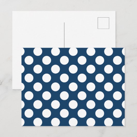 Navy Blue Polka Dots, Polka Dot Pattern, Stippen Briefkaart (Voorkant / Achterkant)