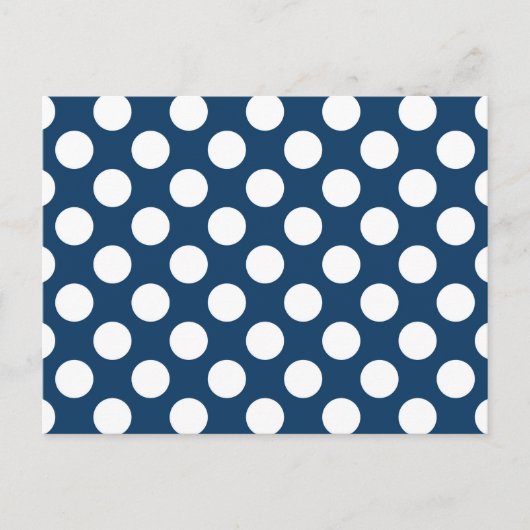 Navy Blue Polka Dots, Polka Dot Pattern, Stippen Briefkaart (Voorkant)