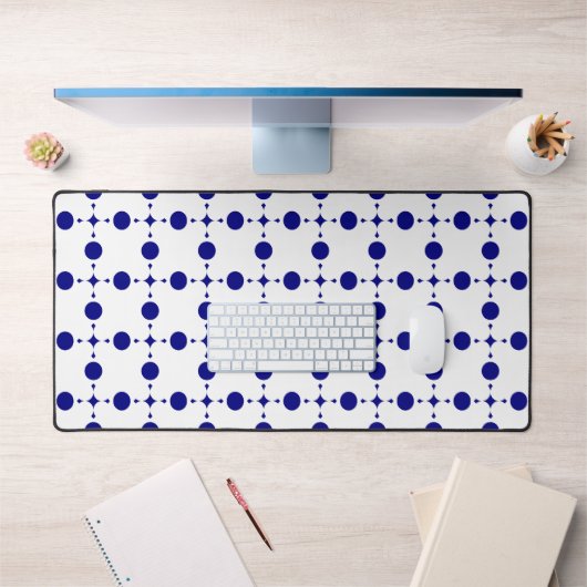 Navy Blue Polka Dots, Polka Dot Pattern, Stippen Bureaumat (Kantoor 1)
