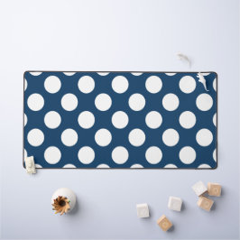 Navy Blue Polka Dots, Polka Dot Pattern, Stippen Bureaumat