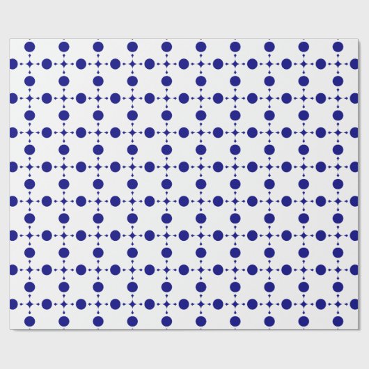 Navy Blue Polka Dots, Polka Dot Pattern, Stippen Cadeaupapier (Vlak)