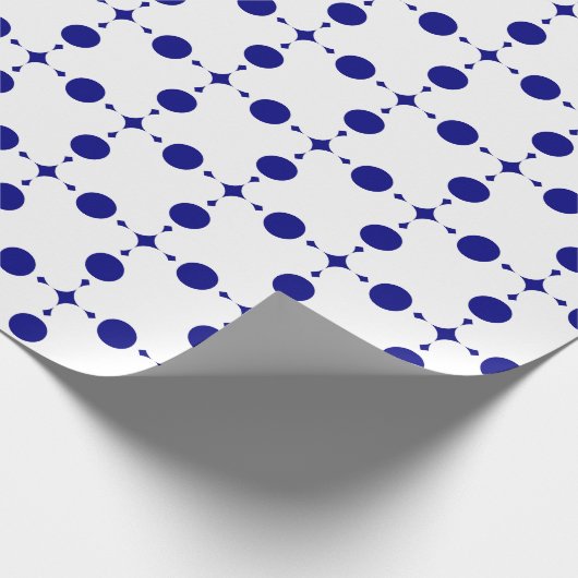 Navy Blue Polka Dots, Polka Dot Pattern, Stippen Cadeaupapier (Hoek)