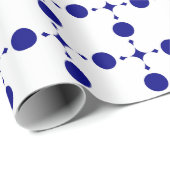 Navy Blue Polka Dots, Polka Dot Pattern, Stippen Cadeaupapier (Rol Hoek)