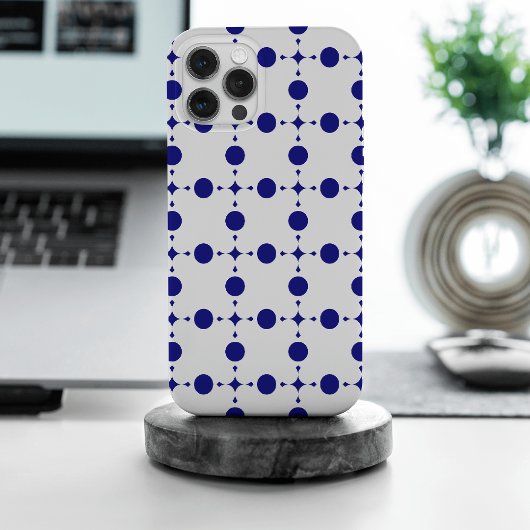 Navy Blue Polka Dots, Polka Dot Pattern, Stippen Case-Mate iPhone Case