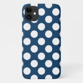 Navy Blue Polka Dots, Polka Dot Pattern, Stippen Case-Mate iPhone Case (Achterkant)