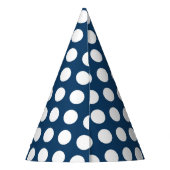 Navy Blue Polka Dots, Polka Dot Pattern, Stippen Feesthoedjes (Achterkant)