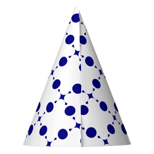 Navy Blue Polka Dots, Polka Dot Pattern, Stippen Feesthoedjes (Achterkant)