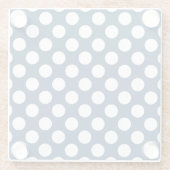 Navy Blue Polka Dots, Polka Dot Pattern, Stippen Glazen Onderzetter (Achterkant)