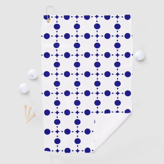 Navy Blue Polka Dots, Polka Dot Pattern, Stippen Golfhanddoek (Insitu)