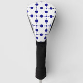Navy Blue Polka Dots, Polka Dot Pattern, Stippen Golfheadcover (Voorkant)