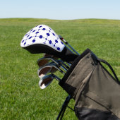 Navy Blue Polka Dots, Polka Dot Pattern, Stippen Golfheadcover (Insitu)