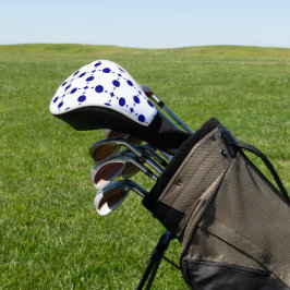 Navy Blue Polka Dots, Polka Dot Pattern, Stippen Golfheadcover