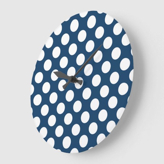 Navy Blue Polka Dots, Polka Dot Pattern, Stippen Grote Klok (Hoek)