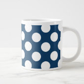 Navy Blue Polka Dots, Polka Dot Pattern, Stippen Grote Koffiekop (Rechts)