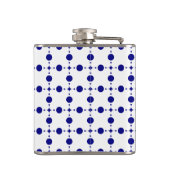 Navy Blue Polka Dots, Polka Dot Pattern, Stippen Heupfles (Achterkant)