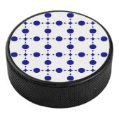 Navy Blue Polka Dots, Polka Dot Pattern, Stippen Hockey Puck (3/4)