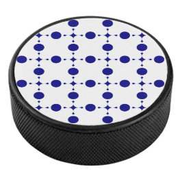Navy Blue Polka Dots, Polka Dot Pattern, Stippen Hockey Puck