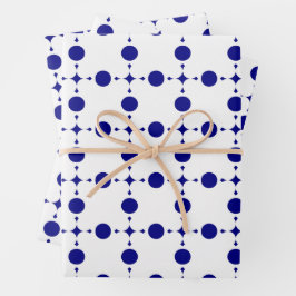 Navy Blue Polka Dots, Polka Dot Pattern, Stippen Inpakpapier Vel