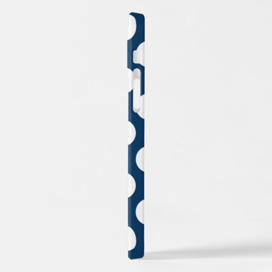 Navy Blue Polka Dots, Polka Dot Pattern, Stippen iPhone Hoesje (Linkerkant)