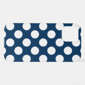 Navy Blue Polka Dots, Polka Dot Pattern, Stippen iPhone Hoesje (Achterkant horizontaal)