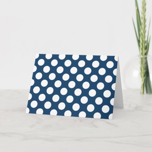 Navy Blue Polka Dots, Polka Dot Pattern, Stippen Kaart (Voorkant)