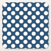 Navy Blue Polka Dots, Polka Dot Pattern, Stippen Kartonnen Onderzetters (Voorkant)