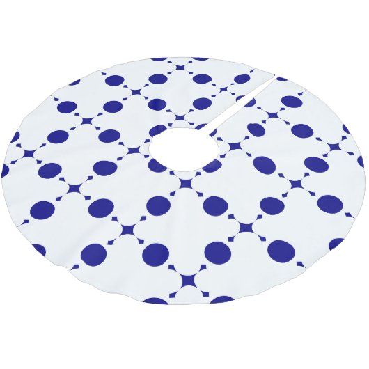 Navy Blue Polka Dots, Polka Dot Pattern, Stippen Kerstboom Rok (Gekanteld)
