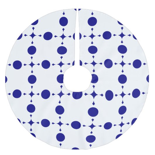 Navy Blue Polka Dots, Polka Dot Pattern, Stippen Kerstboom Rok (Voorkant)
