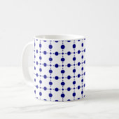 Navy Blue Polka Dots, Polka Dot Pattern, Stippen Koffiemok (Voorkant links)