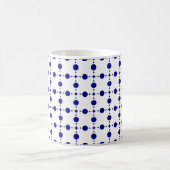 Navy Blue Polka Dots, Polka Dot Pattern, Stippen Koffiemok (Center)