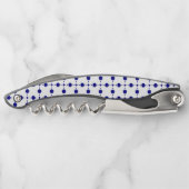 Navy Blue Polka Dots, Polka Dot Pattern, Stippen Kurkentrekker (Achterkant)