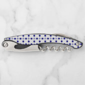 Navy Blue Polka Dots, Polka Dot Pattern, Stippen Kurkentrekker (Voorkant)