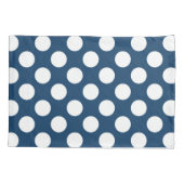 Navy Blue Polka Dots, Polka Dot Pattern, Stippen Kussensloop (Achterkant)