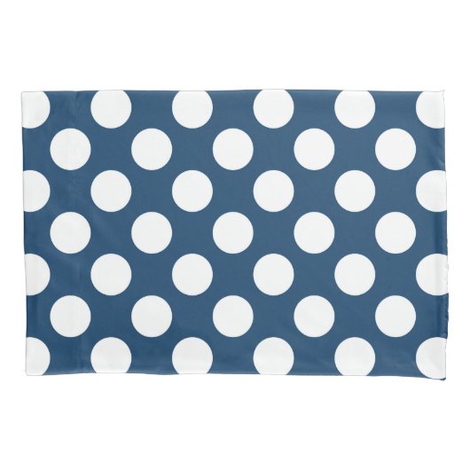 Navy Blue Polka Dots, Polka Dot Pattern, Stippen Kussensloop (Voorkant)