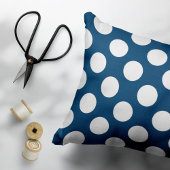 Navy Blue Polka Dots, Polka Dot Pattern, Stippen Kussensloop
