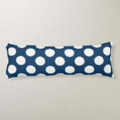 Navy Blue Polka Dots, Polka Dot Pattern, Stippen Lichaamskussen (Achterkant)