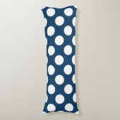 Navy Blue Polka Dots, Polka Dot Pattern, Stippen Lichaamskussen (Voorkant Verticaal)