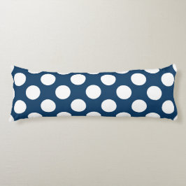 Navy Blue Polka Dots, Polka Dot Pattern, Stippen Lichaamskussen