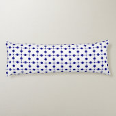 Navy Blue Polka Dots, Polka Dot Pattern, Stippen Lichaamskussen (Achterkant)